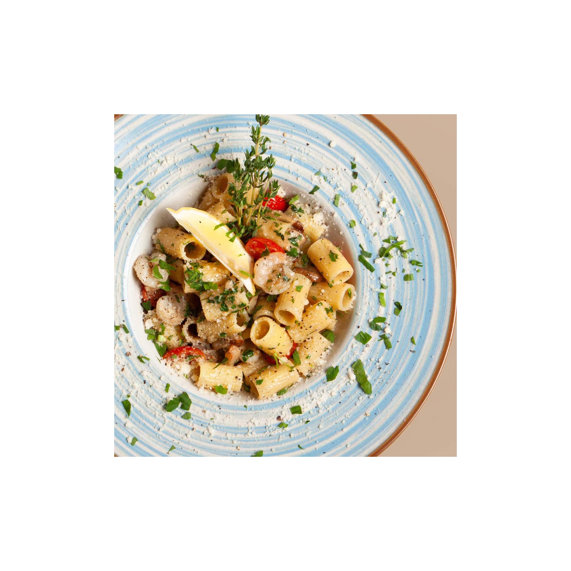 Rigatoni z krewetkami i borowikami